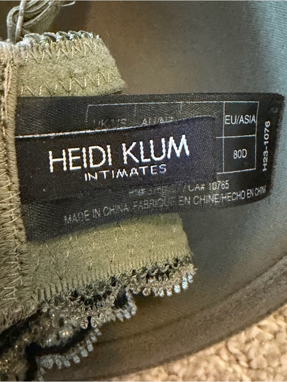 Heidi Klum Intimates Margaux Balconette Contour Bra Green Sz 36D Lace H23-1076 - Picture 9 of 10